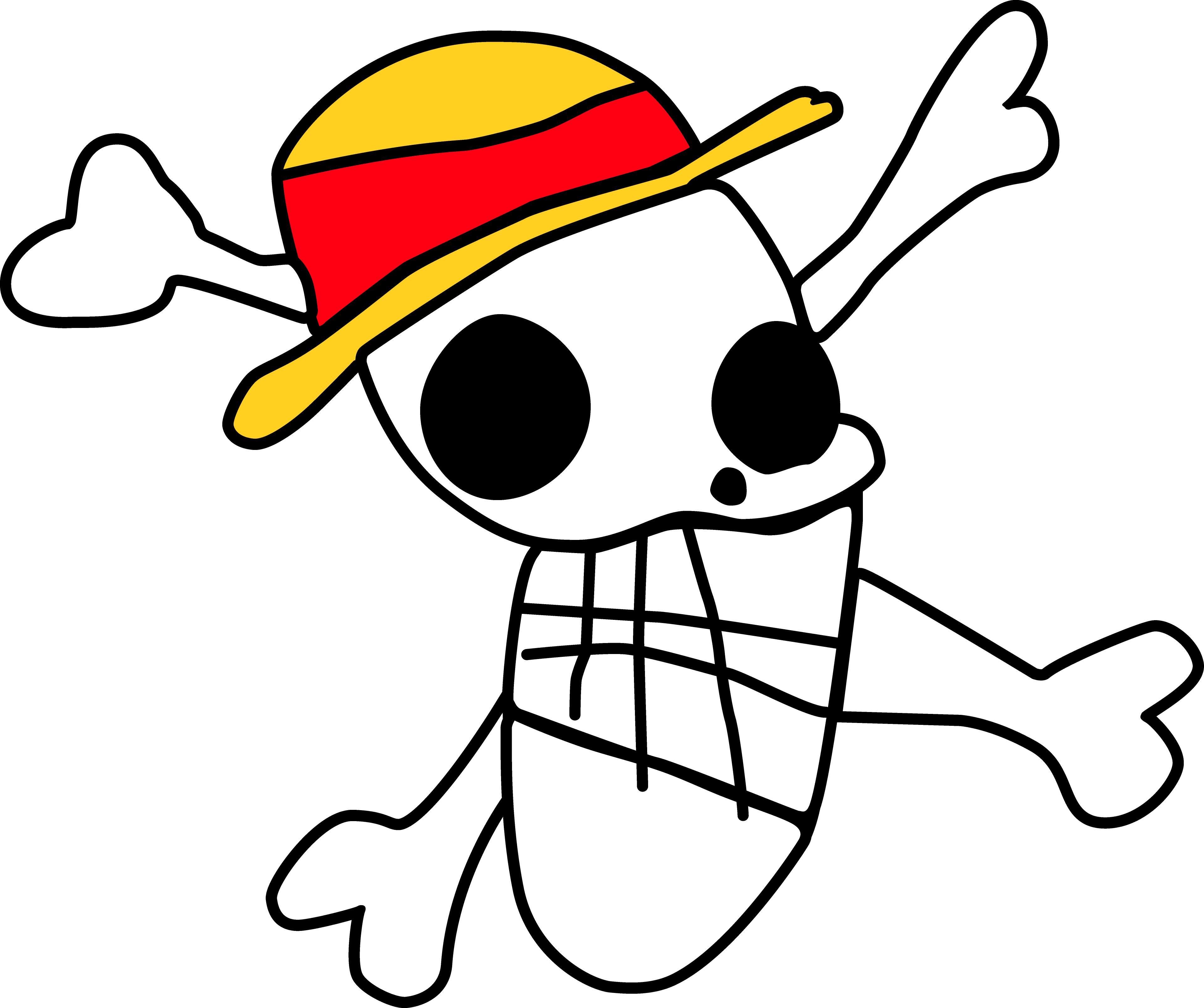 Drawn Flag One Piece Luffy - One Piece Luffy Jolly Roger (3840x3215), Png Download