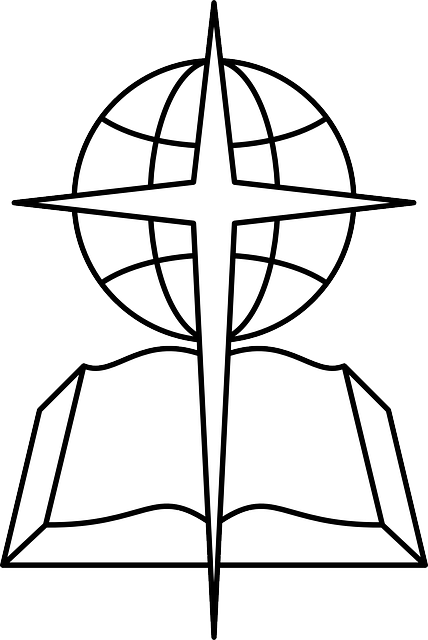Outline, Cross, Open, Book, Bible, Religious, Southern - Convencion De Iglesia Bautista (428x640), Png Download