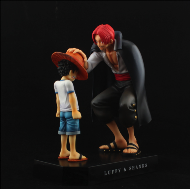 One Piece- Shanks And Luffy Figurine - One Piece Figure (1200x600), Png Download