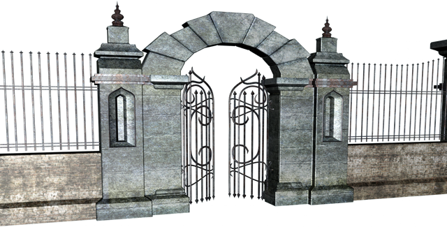 Halloween Graphics Jpg Freeuse Download - Halloween Gate Png (640x325), Png Download