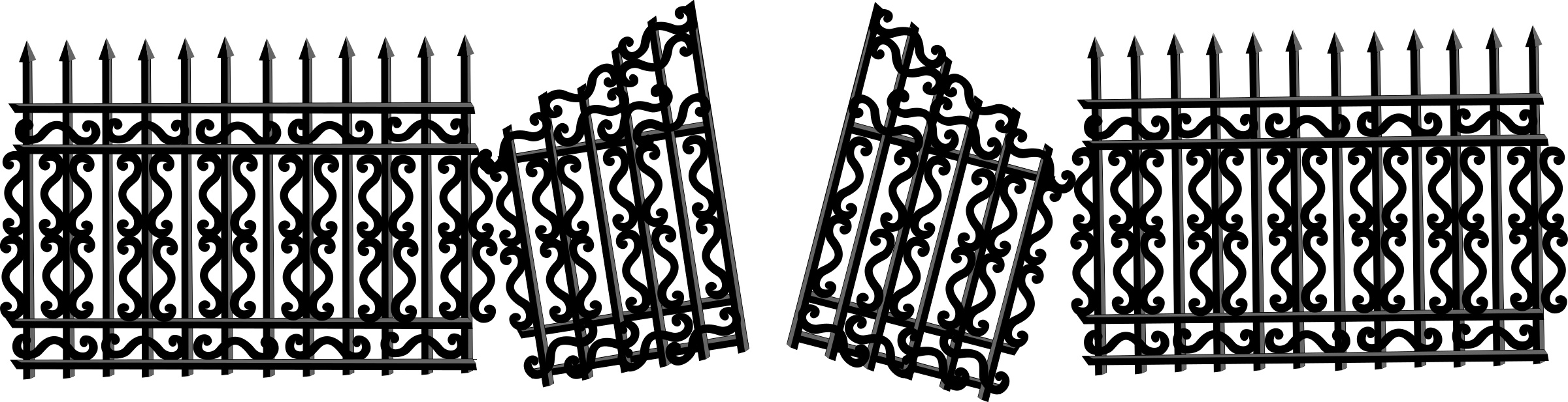 This Free Icons Png Design Of Iron Fence With Broken (2400x617), Png Download
