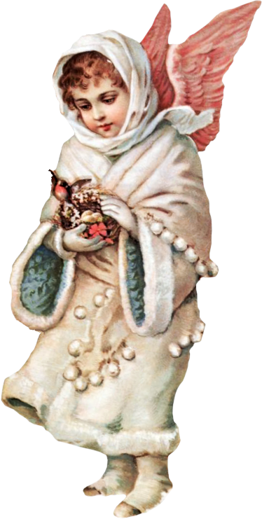 Free Victorian Snow Angel Clipart - Victorian Snow Angel (374x741), Png Download