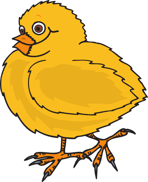 Clipart Baby Chick - Con Gà Con Lông Vàng (486x599), Png Download