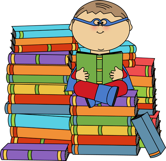 Super Girl Clipart Supe Reader - Books Clipart Transparent Background (550x534), Png Download