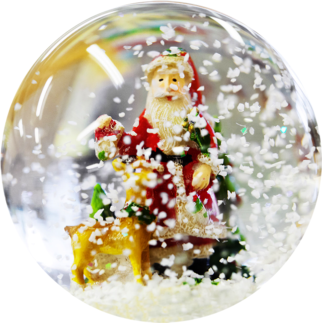 Christmas Ball With Snow And Santa - Christmas Day (709x686), Png Download