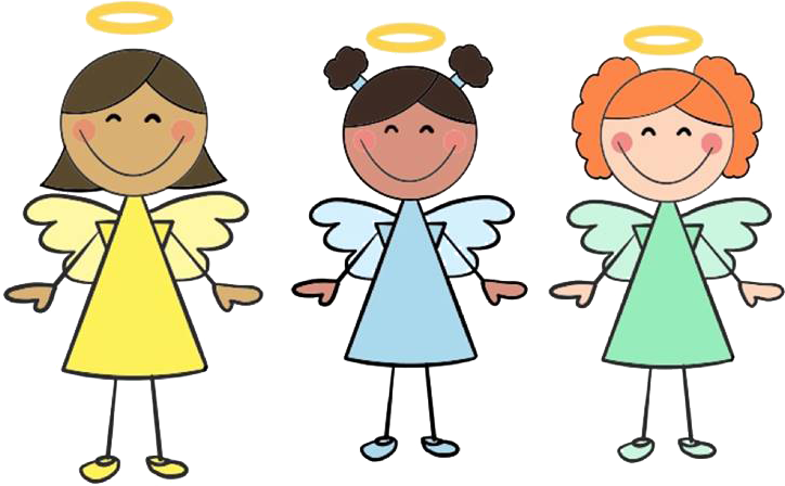 Png Free Group Of Angels Clipart - 3 Angels (724x448), Png Download