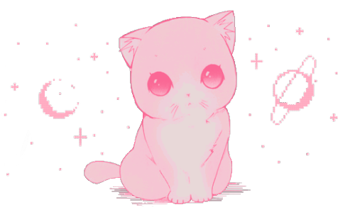 Kawaii Cats Transparent Png Transparent Download - Kawaii Pink Cat (500x300), Png Download