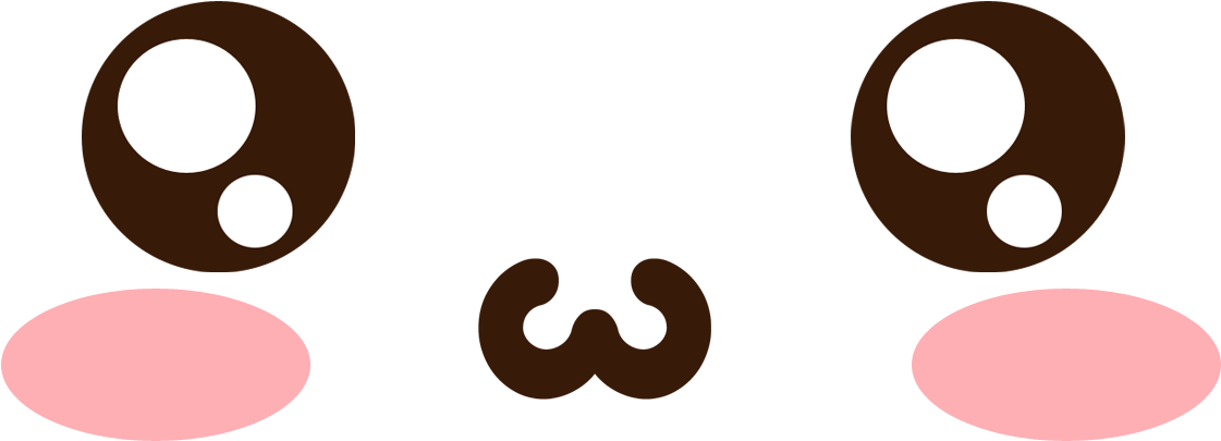 Emoticones ] Caritas Kawaii - Kawaii Face (1200x489), Png Download