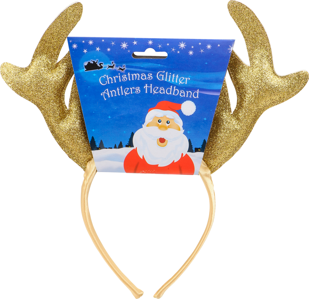 Xmas Glitter Antlers Headband, , Large - Julehårbånd Med Glimmergevir (1004x972), Png Download