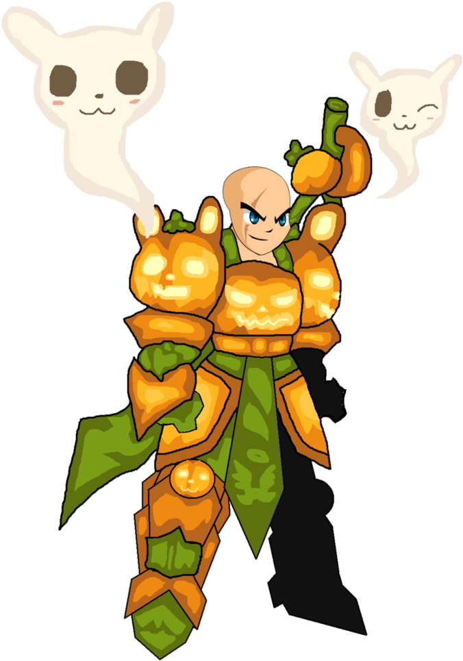 Aqw Graveyard Kawaii Soul Bunny Pumpkin Armor By Teamlpsandacnl - Comics (784x1020), Png Download