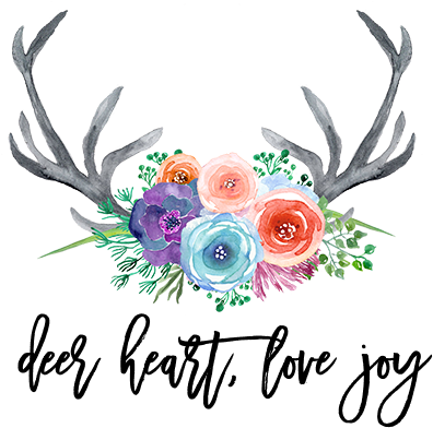 Deer Heart, Love Joy - Floral Watercolor With Antlers Free Clip Art (515x395), Png Download