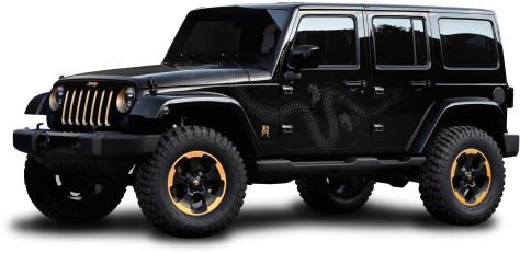 Black Jeep Wrangler Dragon Edition Car Png Image - Black Jeep Png (500x263), Png Download