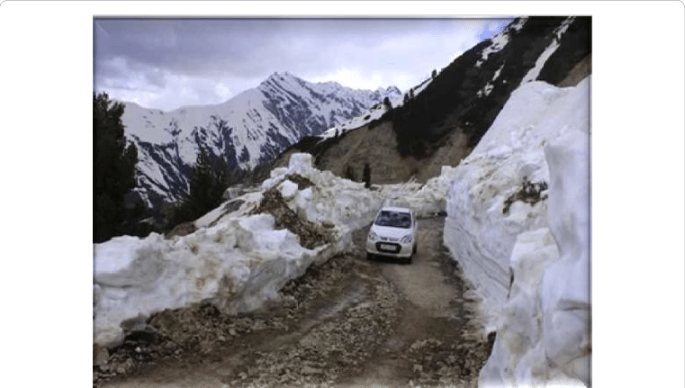 Deteriorated Condition Of Road Due To Heavy Snow Fall - Mughal Road (761x431), Png Download