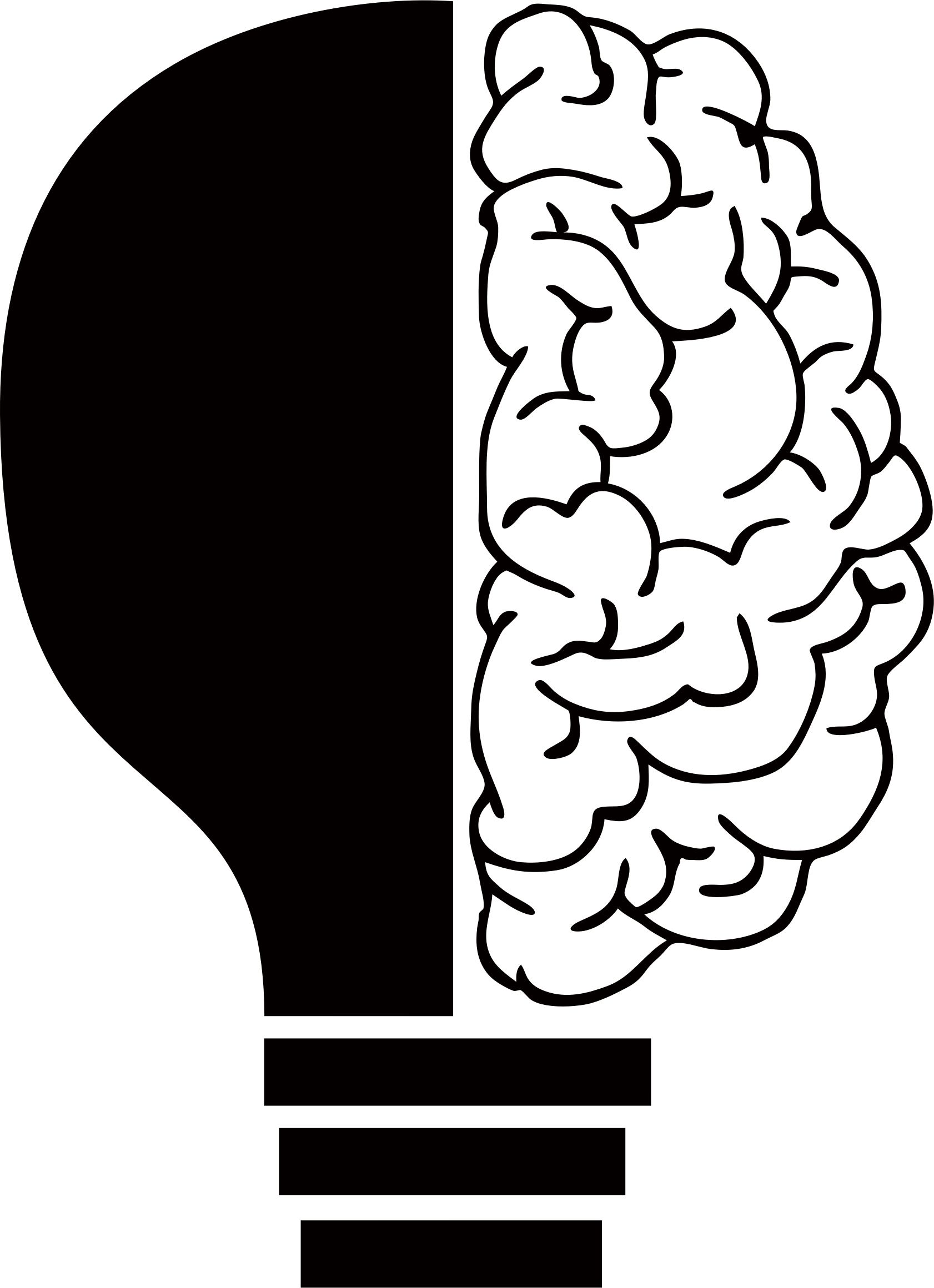 Brain Light Bulb By Elisa Riva Big - Brain Light Bulb Png (1682x2320), Png Download