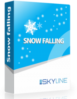 Skyline Snow Falling Cover Image - Graphic Design (960x420), Png Download