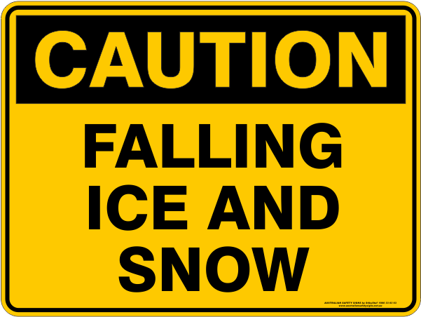 Falling Ice And Snow - Caution High Traffic Area Sign (600x599), Png Download