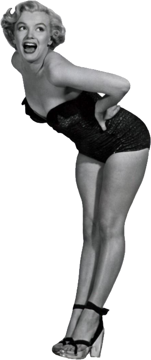 Marilyn Monroe Black And White Png (311x739), Png Download