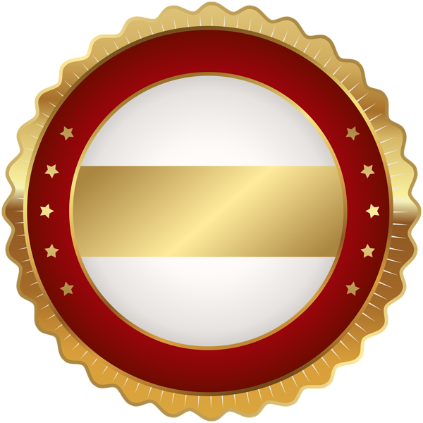 Seal Badge Red Gold Png Clip Art Image - 8 Embellissements Têtes De Mort En Bois N 2 (600x600), Png Download