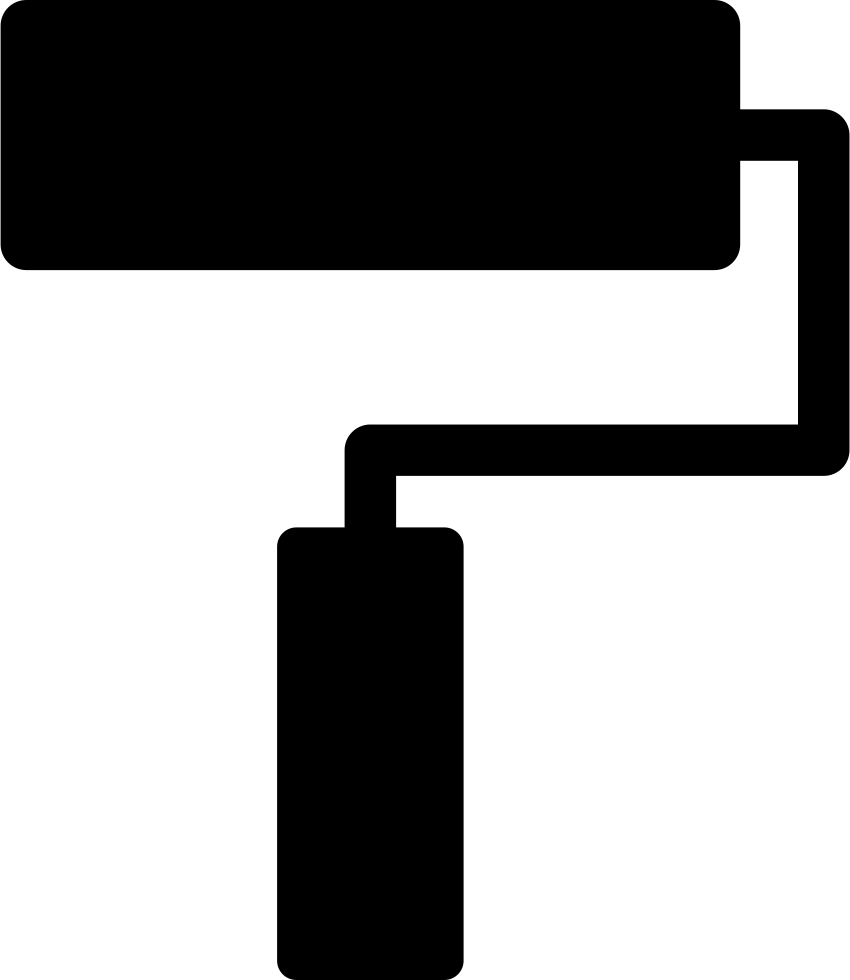 Paint Roller Black Silhouette - Валик Силуэт (850x980), Png Download
