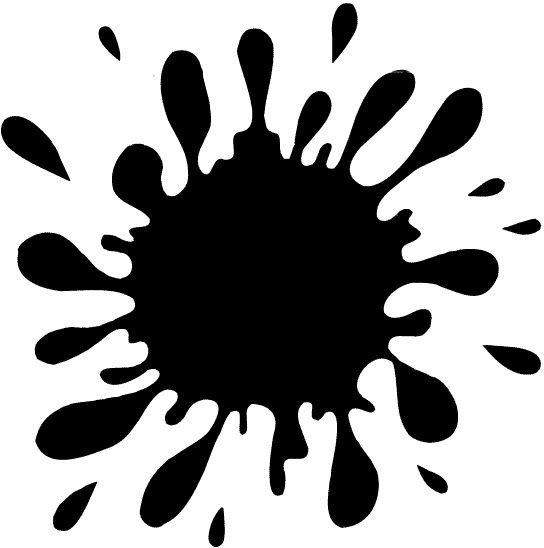 Splash Decal - Black Paint Splatter Clip Art (544x548), Png Download