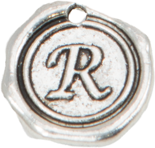Silver Wax Seal "r" Charm - Emblem (600x600), Png Download