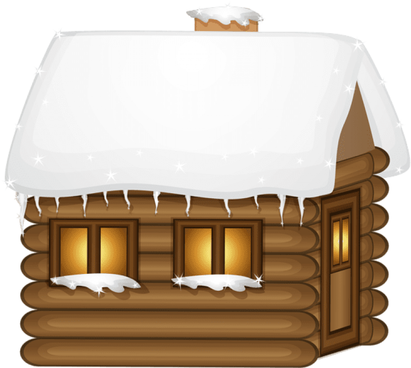 Winter Wooden House Png Clip-art Image - Winter House Clipart (600x535), Png Download