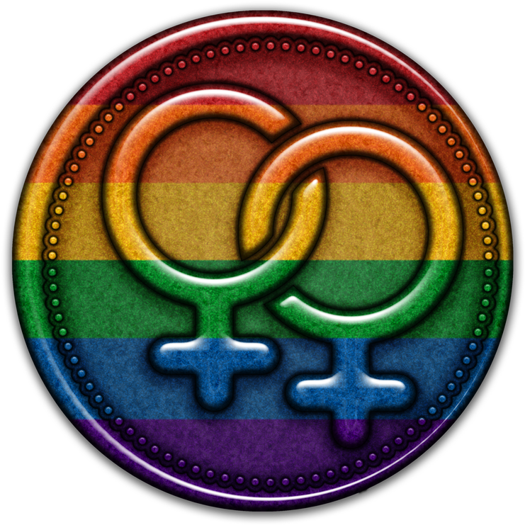 A Round, Lesbian Pride, Female Gender Symbol Impression - Emblem (800x800), Png Download