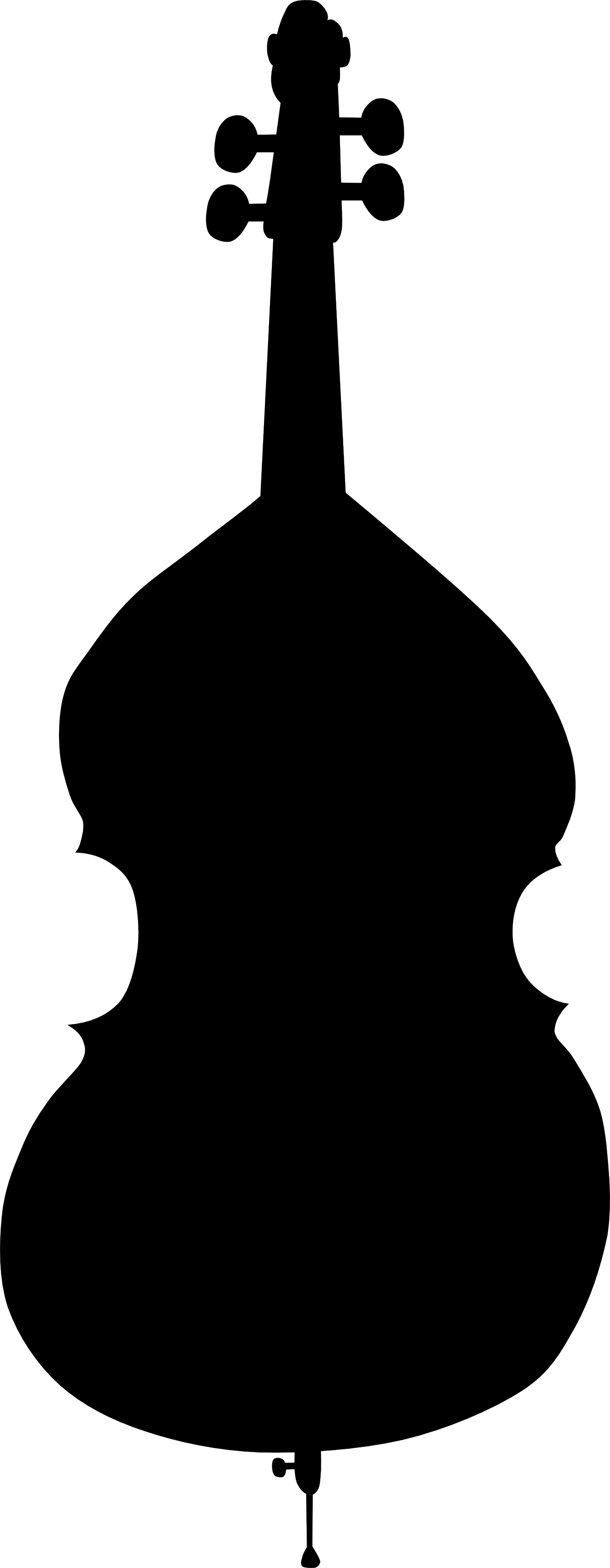 Image For >, Playing Cello Clipart - Double Bass Silhouette (1331x3424), Png Download