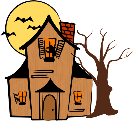 Halloween House Vector Free Free Png Image - Clipart Haunted House (490x444), Png Download