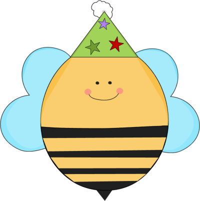Banner Royalty Free Download Birthday - Bee With Party Hat (400x402), Png Download