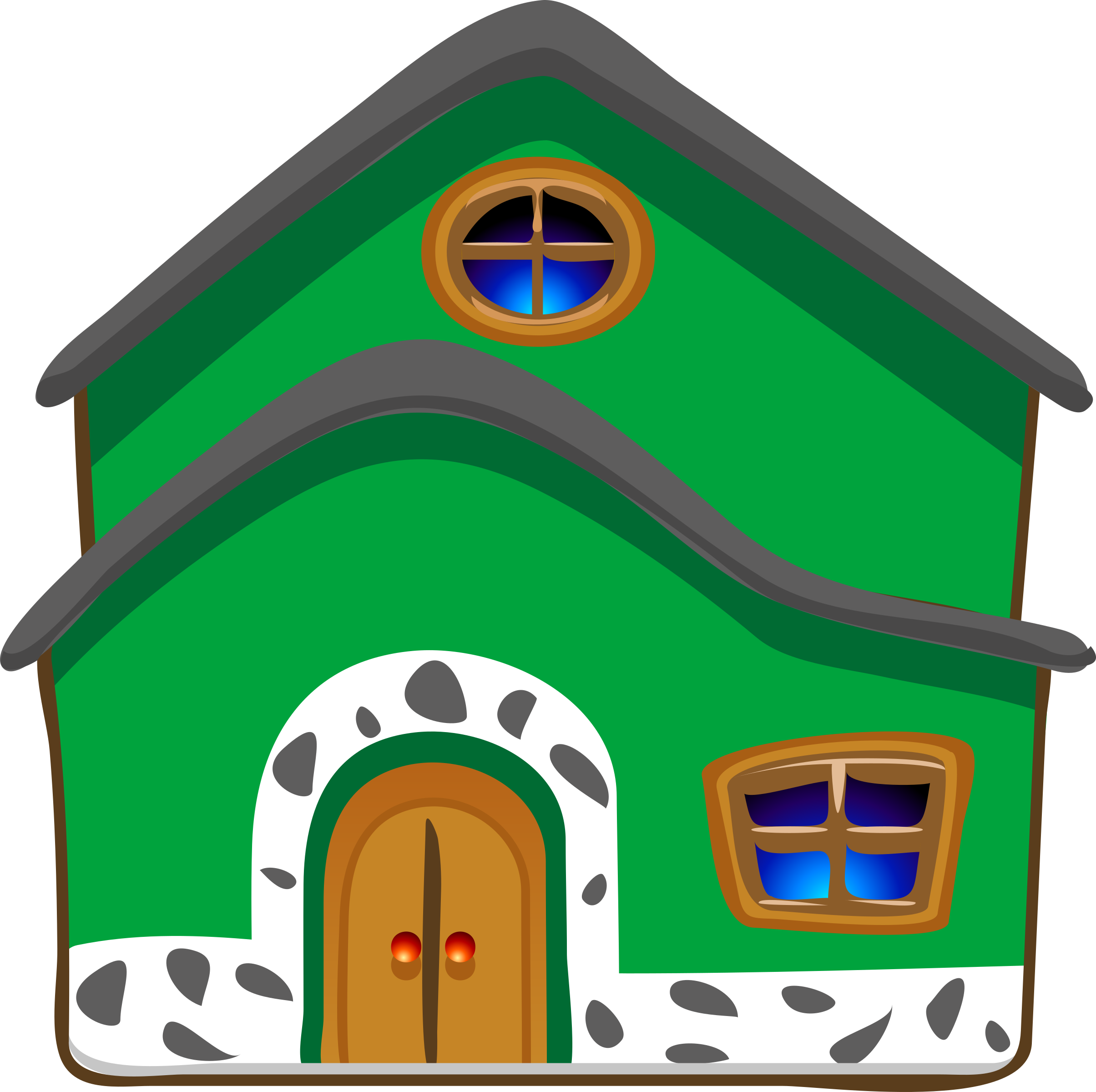 Casa Cartoon Png - Green House Clipart (2409x2400), Png Download
