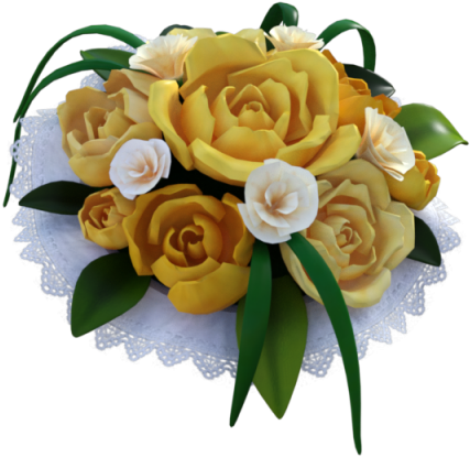 Wedding Yellow Rose Bouquet, Flower, Wedding, Rose - بوكية ورد للعروس Png (640x640), Png Download