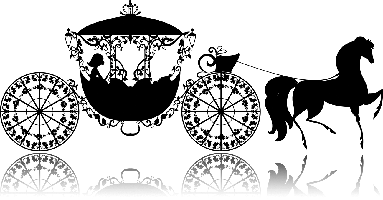 Cinderella Carriage Silhouette Png (1300x680), Png Download