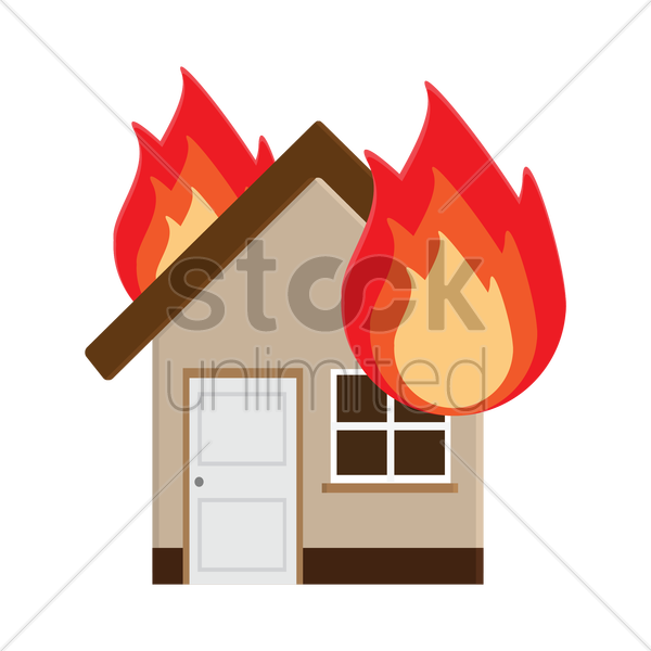 Burning House Cartoon - Burning House Clipart (600x600), Png Download