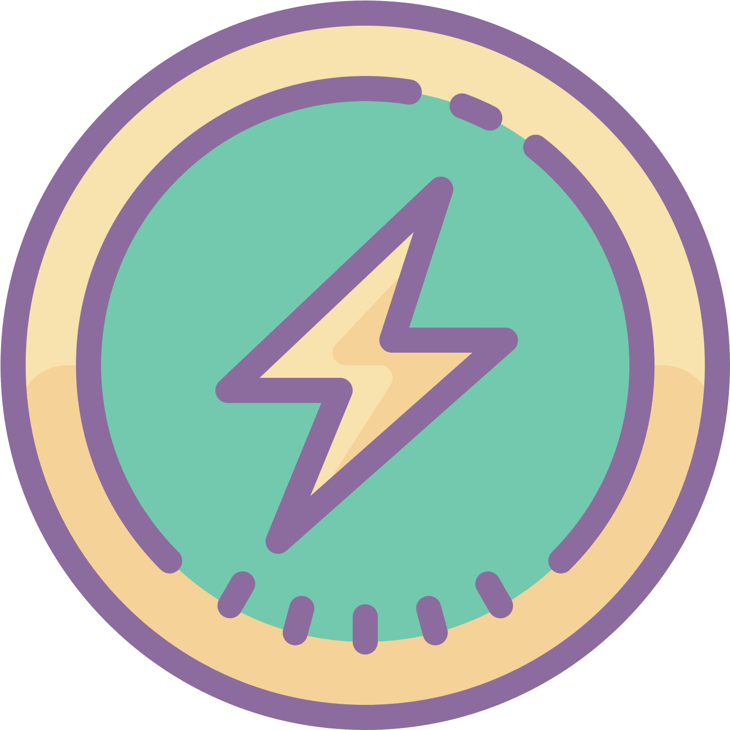 It's The Picture Of A Lightning Bolt To Indicate Electricity - Icon (1600x1600), Png Download