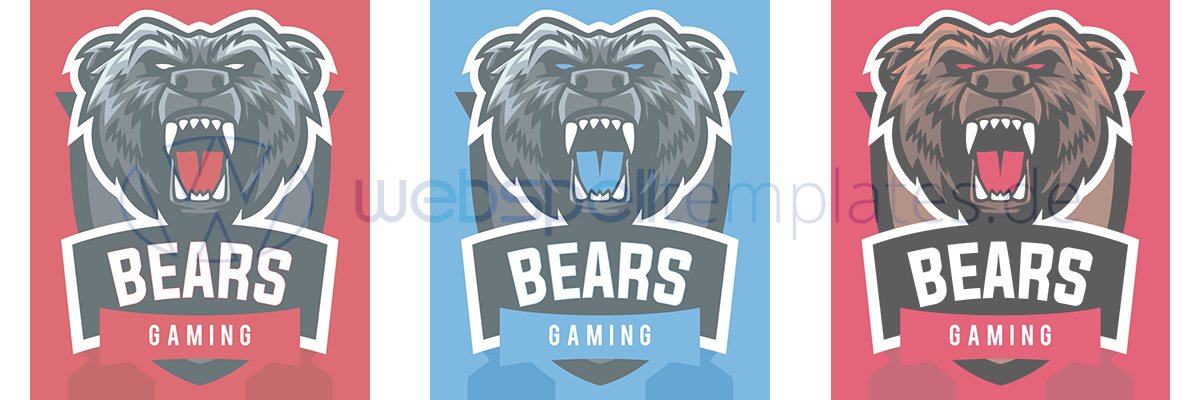 Clan Logo Different Colors L036 Mascot Grizzly Bear - Logo (1200x400), Png Download