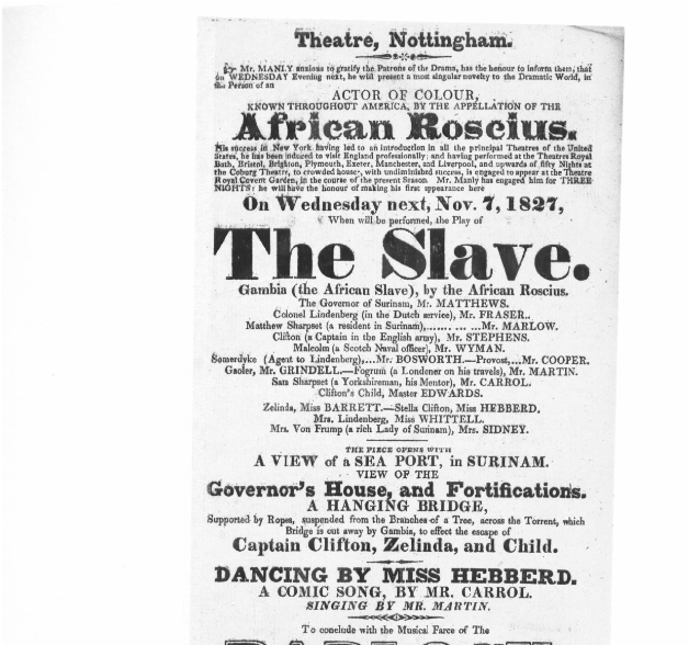 African Roscius Playbill 3 Upper - Poster (1046x587), Png Download