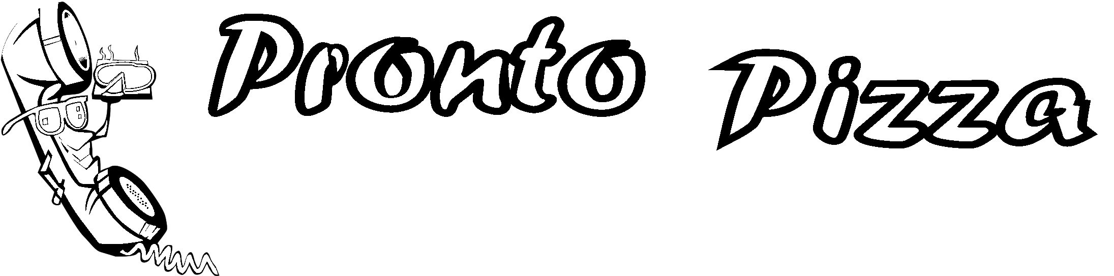 Pronto Pizza Logo Black And White - Calligraphy (2400x2400), Png Download