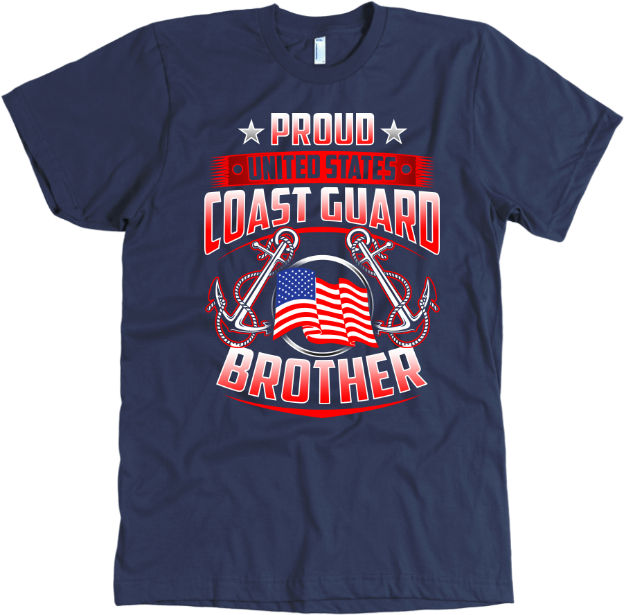 Proud Coast Guard Brother Mens Tees, Long Sleeves, - T-shirt (1024x1024), Png Download