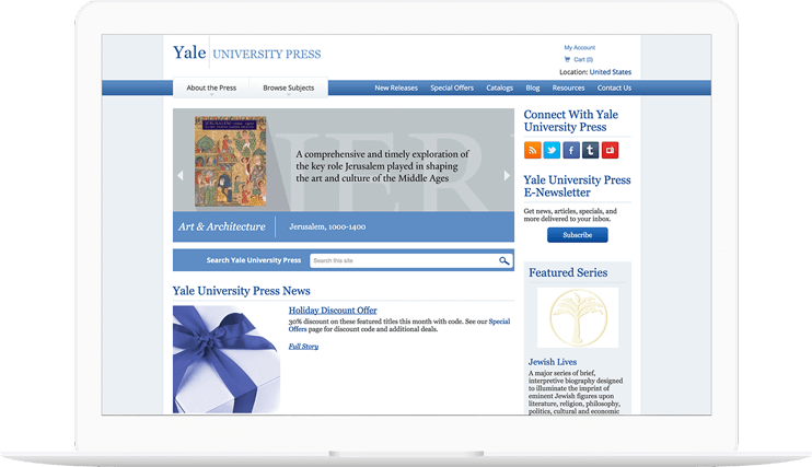Yale University Press Website Displayed On A Computer - Computer (742x427), Png Download