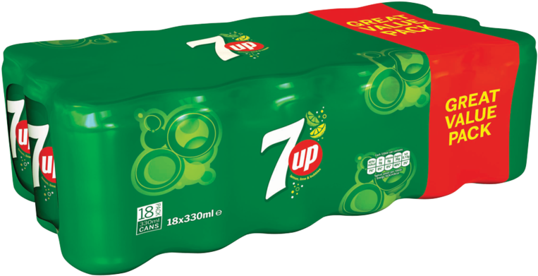 7up Lemon Lime And Bubbles 18 X 330ml - 7 Up - Minimum Spend £40 (800x800), Png Download