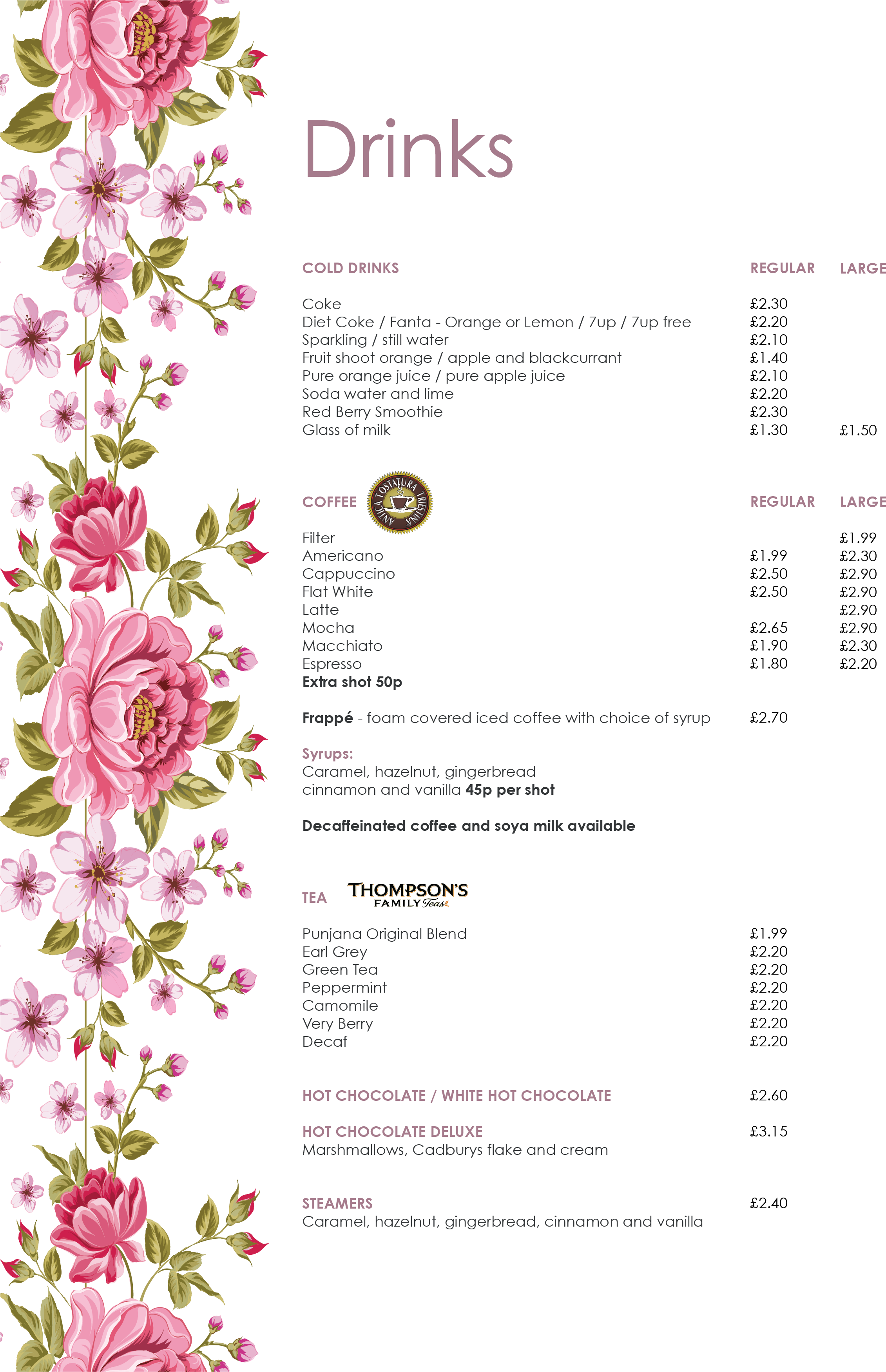 Drinks Menu - 55th Birthday Daughter, Floral Daughter Birthday Card (2480x3508), Png Download