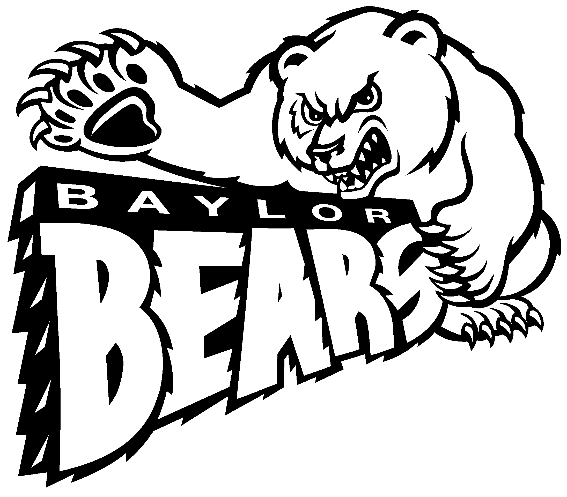 Baylor Bears Logo Black And White - Baylor Bears And Lady Bears (2400x2400), Png Download