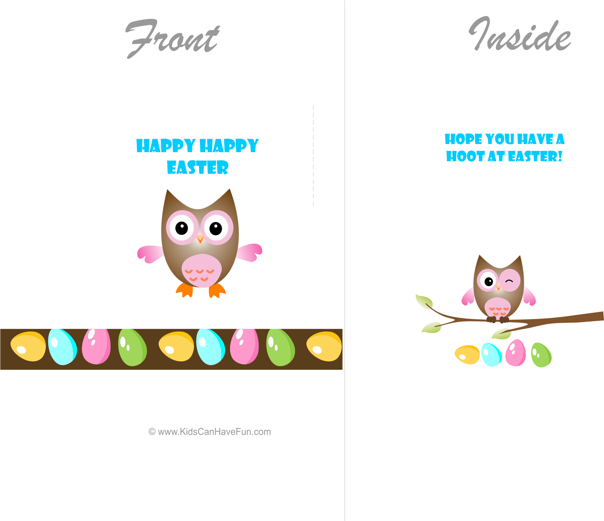 Happy Easter Owl Cards - Fraiche Perfumes (1939x1663), Png Download