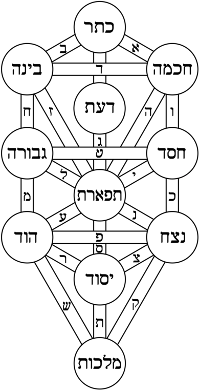 Tree Of Life Kircher Hebrew - Science Of Kabbalah [book] (404x767), Png Download