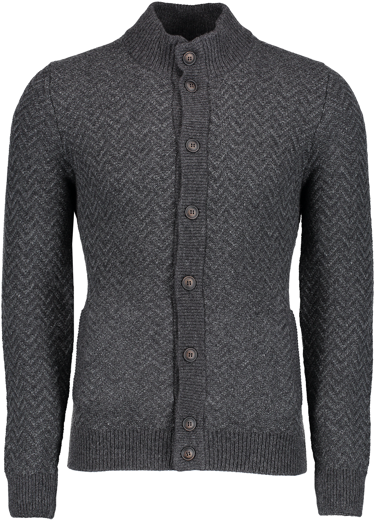 Chevron Mock Cardigan Black/charcoal (1280x1920), Png Download
