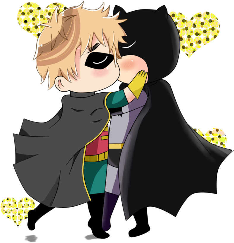 Graphic Black And White Stock Usuk And By Deryka - Robin De Batman Kawaii (844x946), Png Download