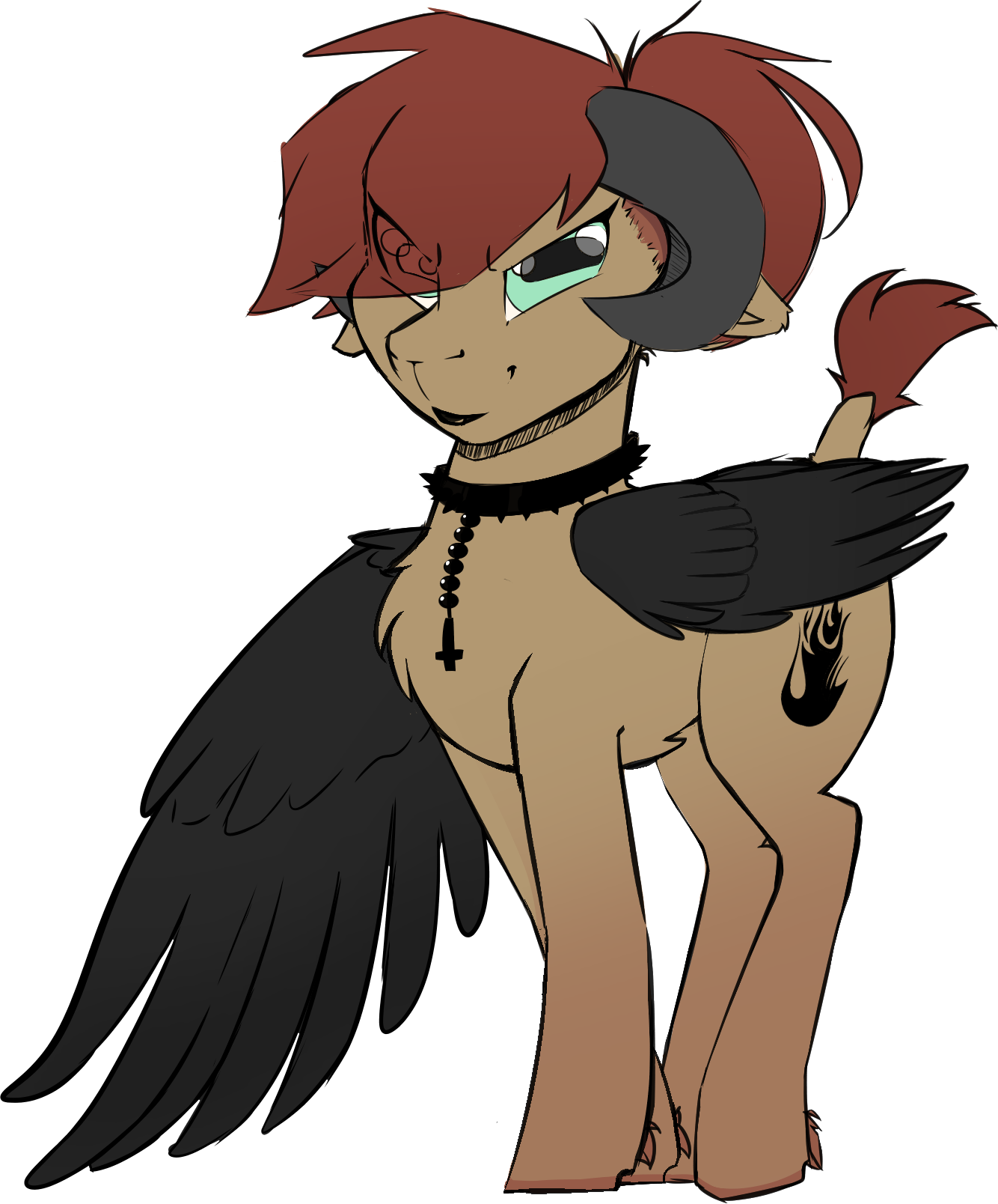 Mundante, Goat, Horns, Oc, Oc Only, Safe, Simple Background, - Drawing (1334x1608), Png Download