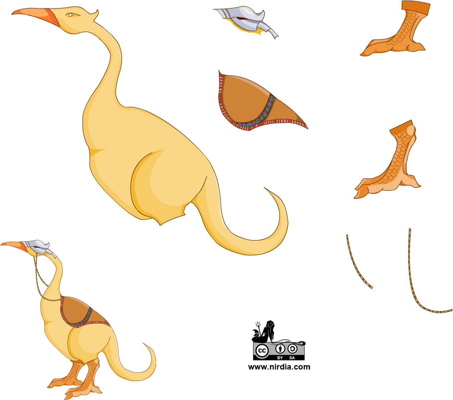 Chicken 2d Mount Equipped Parts - Personajes 2d Para Unity (1000x900), Png Download