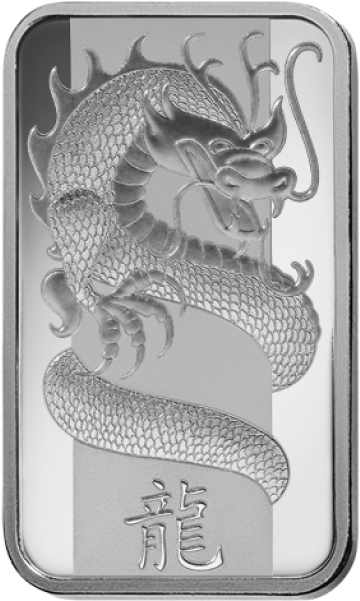 Pamp Suisse Silver Lunar Dragon Silver Bar 100 Gram - 1 Oz Silver Dragon Bar (600x600), Png Download
